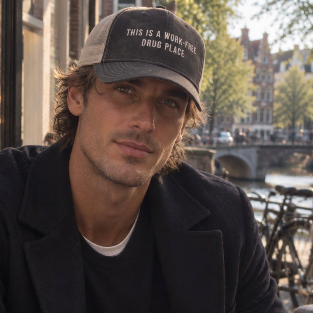 This Is a Work Free Drug Place Trucker Cap