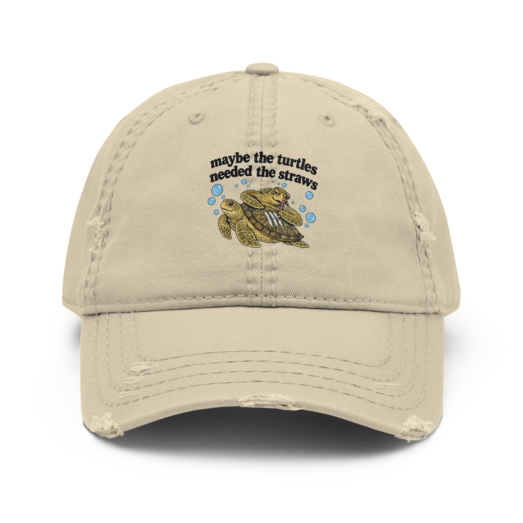 Maybe the turtles needed the straws baseball cap